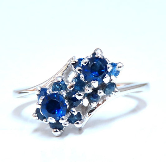 .50ct natural sapphire double cluster ring 14kt *v