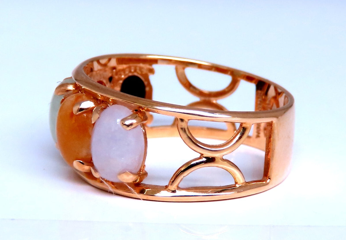 Cabochon Variety Jade Ring 14kt Gold *v