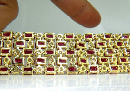 GIA Certified Natural Ruby Diamond Cuff Bracelet 18kt Important 12337 *v