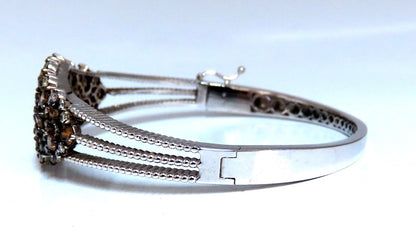 Natural Fancy Brown Diamonds Wide Cluster Bangle Bracelet 14kt *v
