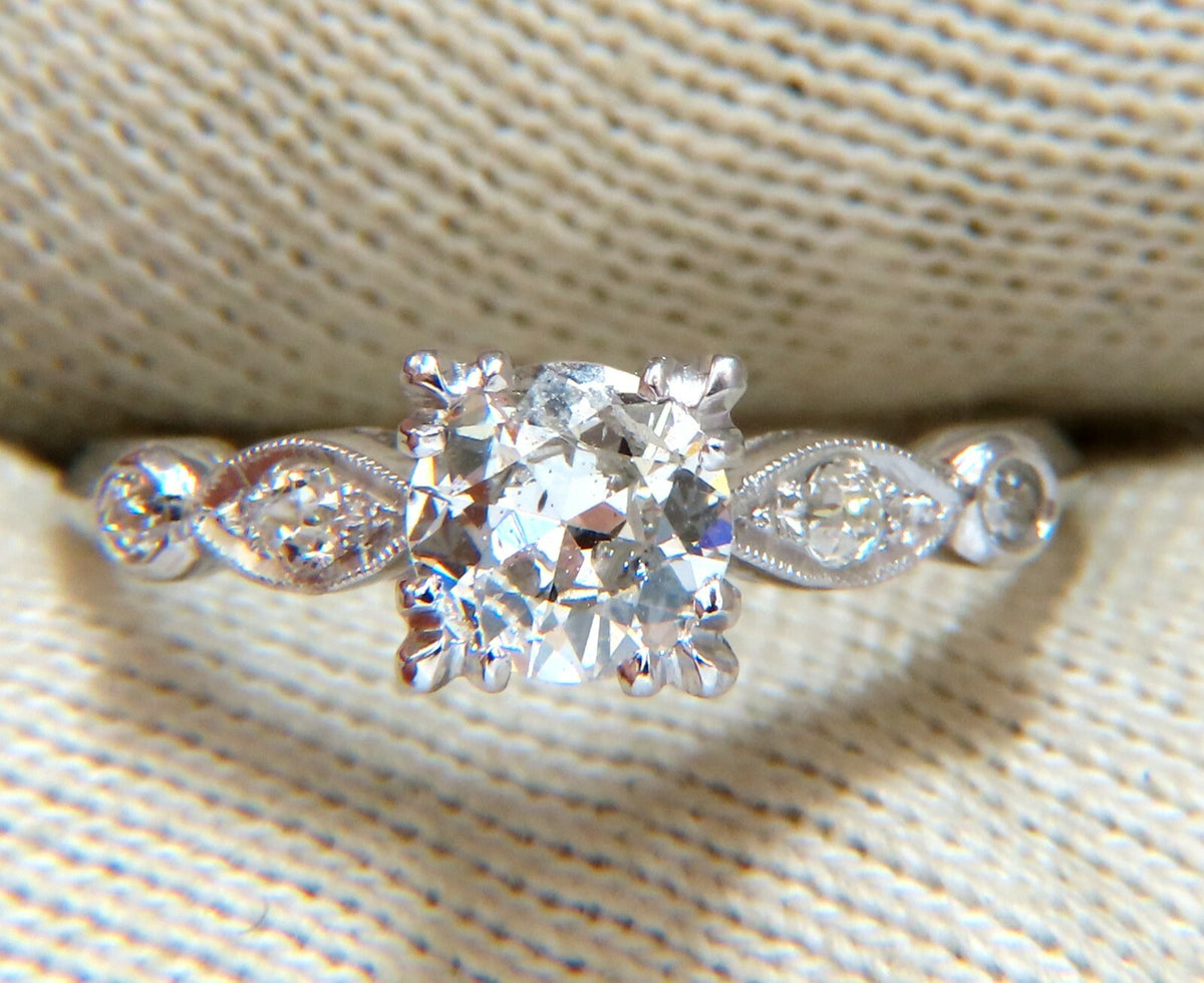 .76ct Natural Round Diamond Vintage Platinum Ring *v