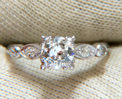 .76ct Natural Round Diamond Vintage Platinum Ring *v