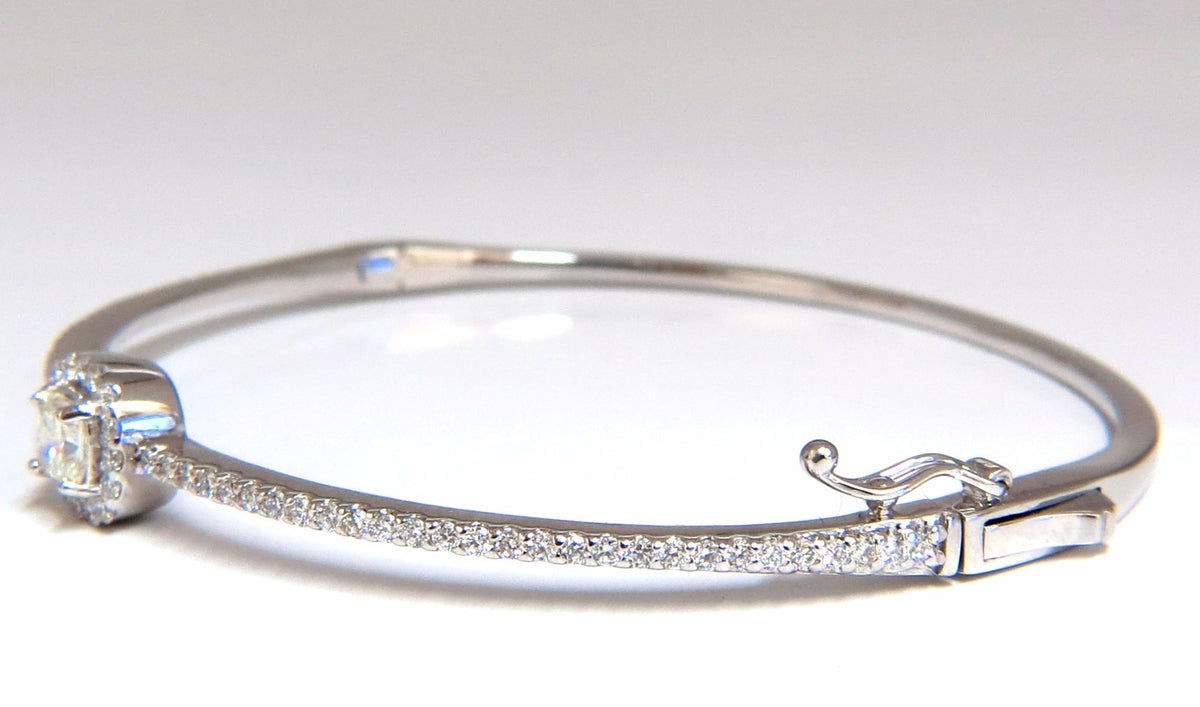 .95ct natural round diamond cluster halo bangle bracelet 14kt *v
