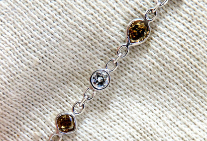 11.16ct Natural Multicolored Fancy Colored Diamonds Yard Necklace 14kt *v
