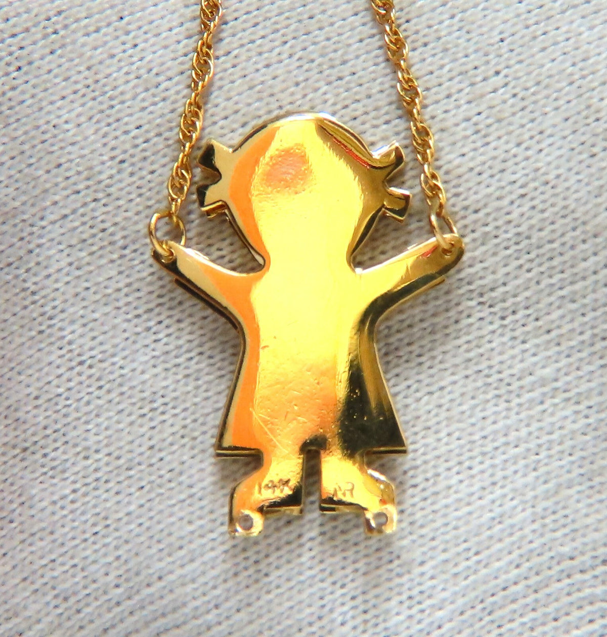 Diamonds Love Child Emoji Necklace 14kt yellow gold *v