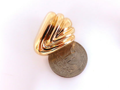 14kt Gold Textured Iconic Clip Earrings & Omega *v