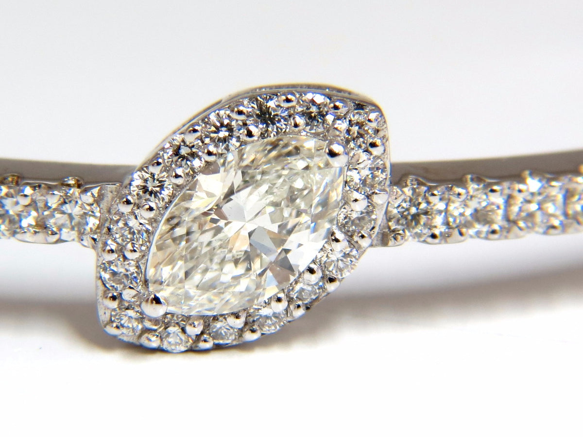 GIA Certified 1.84ct marquise diamond cluster halo bangle bracelet 14kt *v