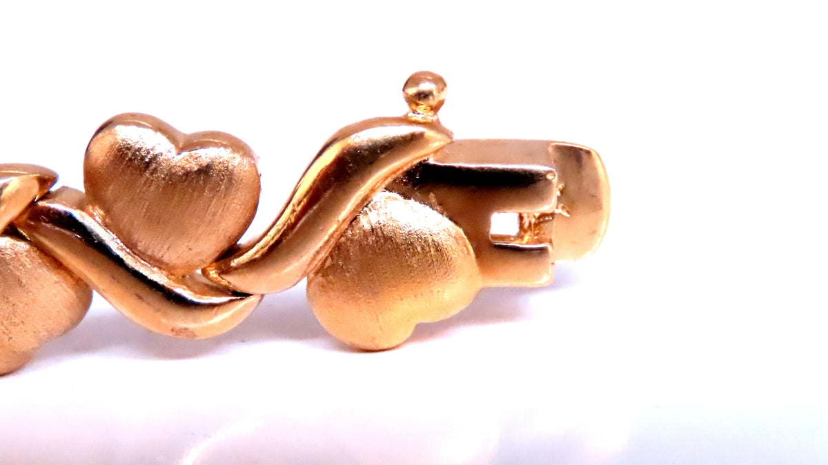 Sterling Silver Gold Plated Hearts X Bracelet 12454 *v