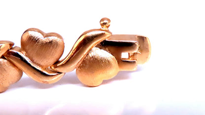 Sterling Silver Gold Plated Hearts X Bracelet 12454 *v