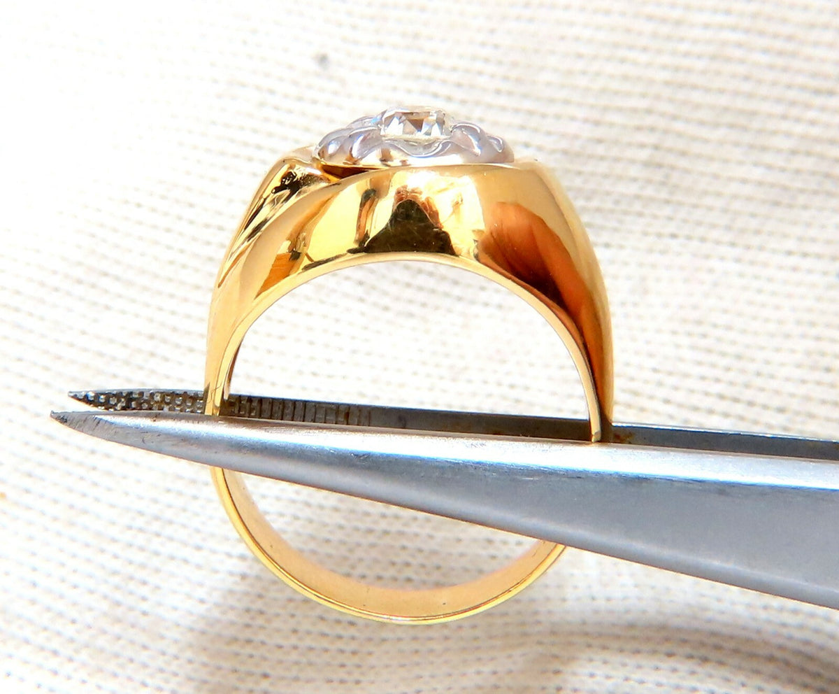 GIA Certified .53ct natural diamonds mens ring 14 Karat *v