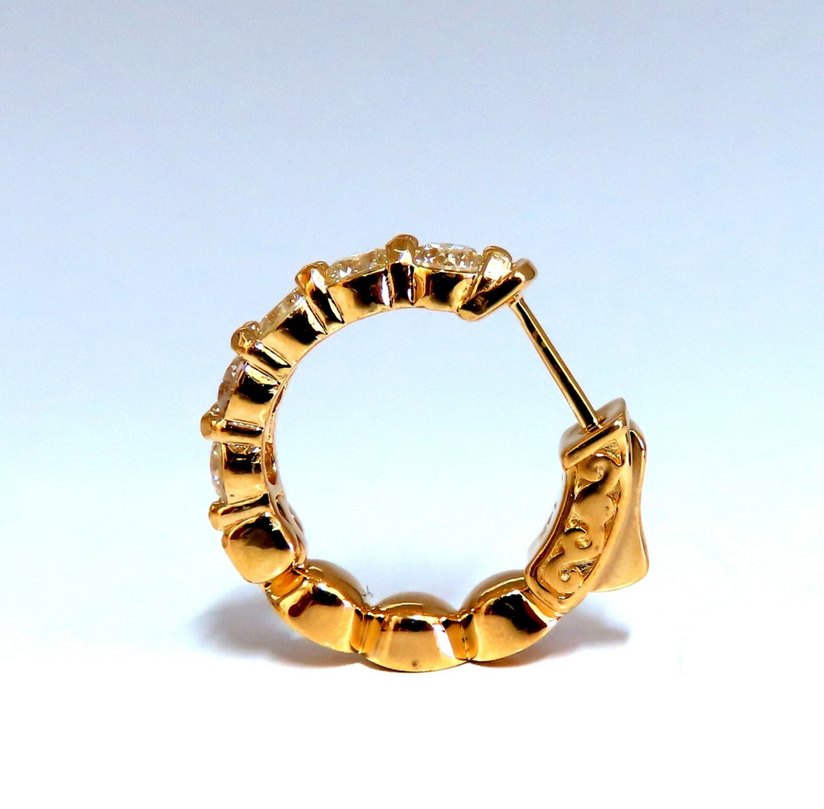 1.80ct Natural Round Diamond mini hoop earrings 14kt yellow gold Dime *v