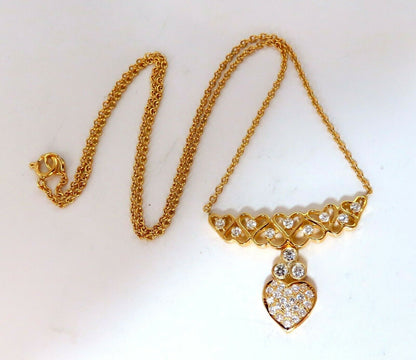 1ct Diamonds Heart Patterned Necklace 14 Karat *v