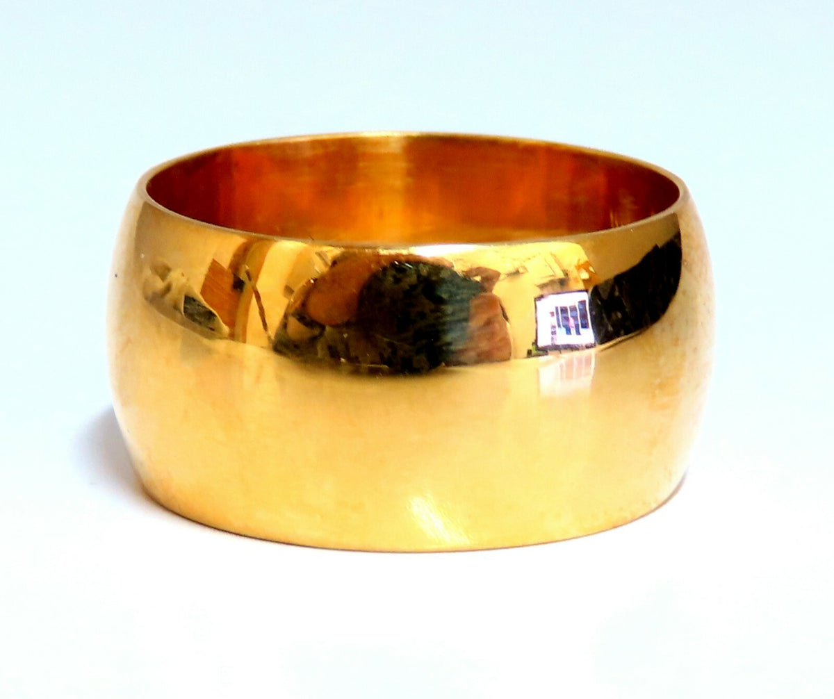 11.1mm Wide Classic 14kt Gold Band Semi Domed High Shine *v