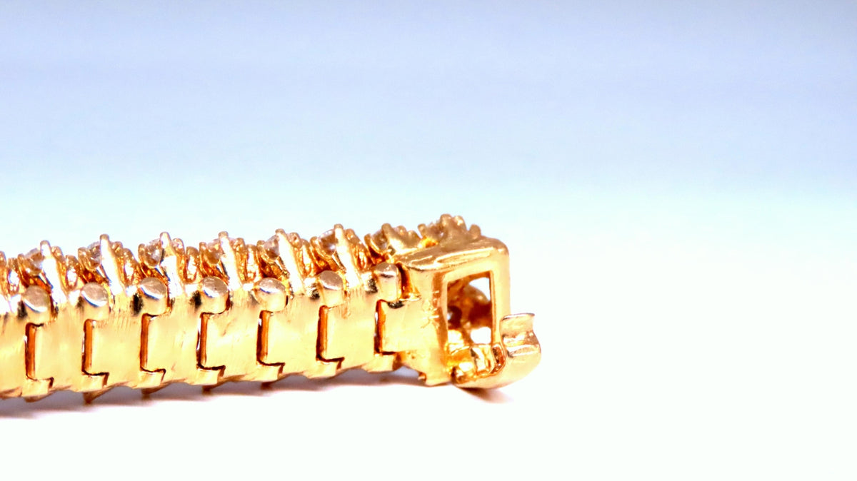 Estate 10ct Natural Round Diamonds Dome Bracelet 18kt Gold 12363 *v