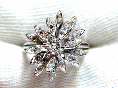 1.10ct natural Diamonds Profile Cluster Top 18kt ring Vintage Deco *v