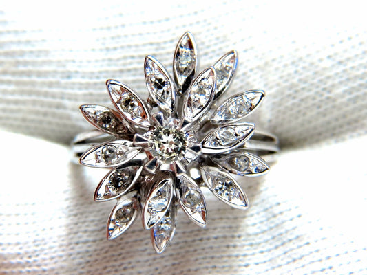 1.10ct natural Diamonds Profile Cluster Top 18kt ring Vintage Deco *v