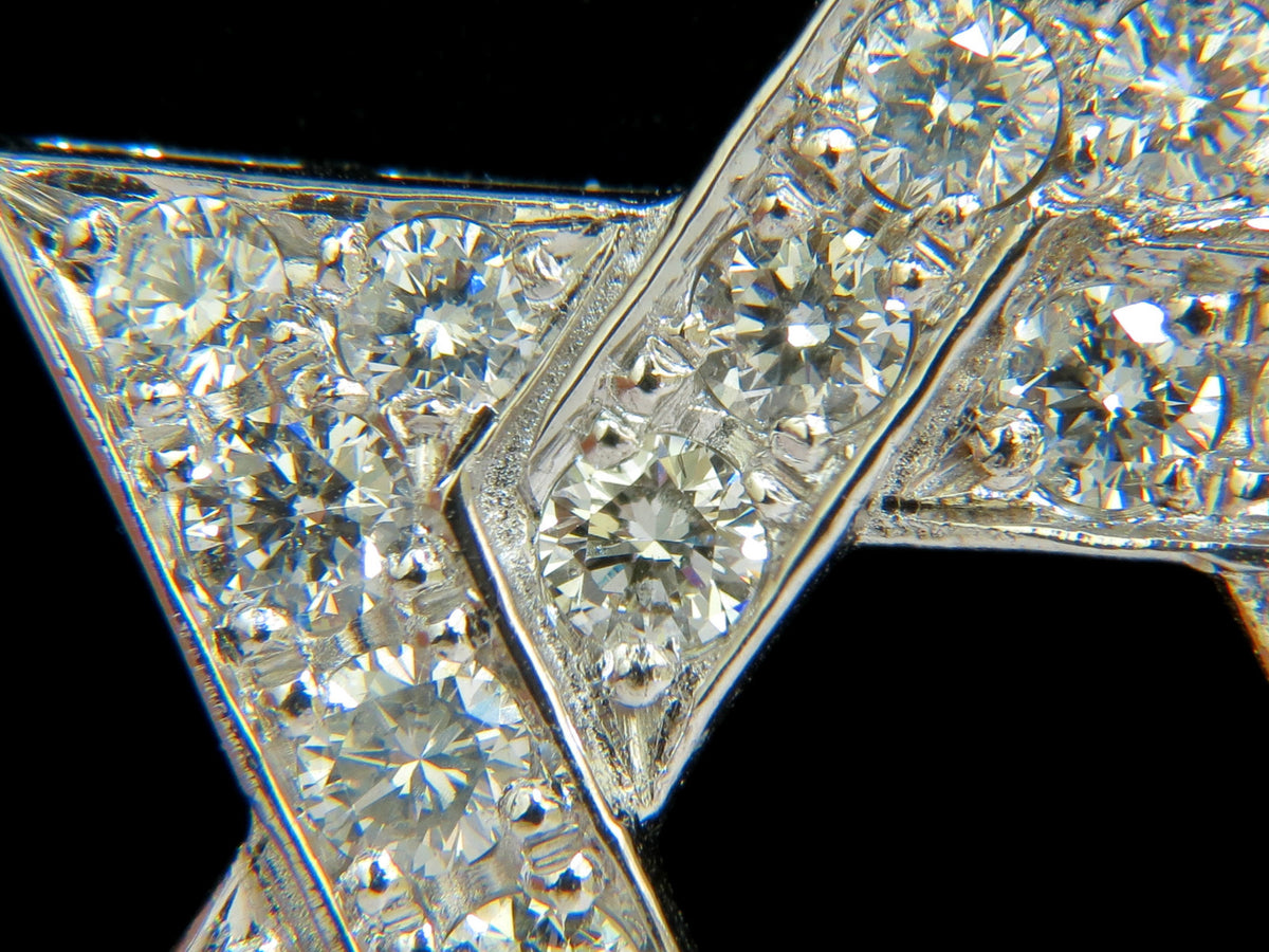 3.01CT ROUND DIAMOND STAR PENDANT BEAD SET 14KT G VS *v
