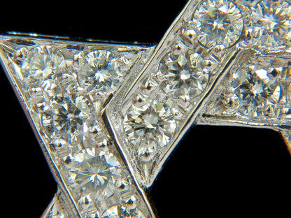 3.01CT ROUND DIAMOND STAR PENDANT BEAD SET 14KT G VS *v