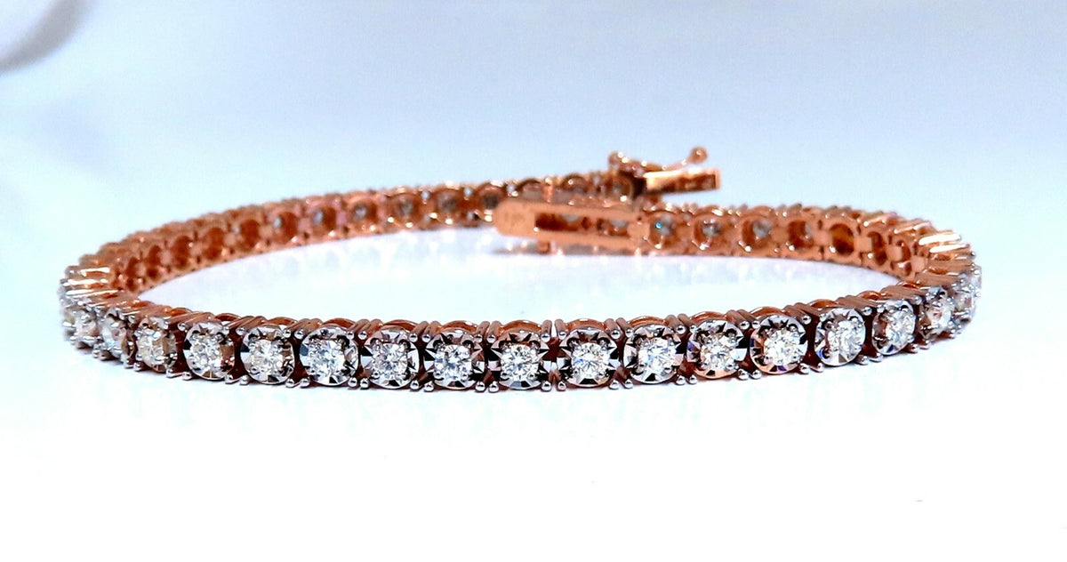 2.02ct. natural round diamonds tennis bracelet classic 14 karat rose gold *v