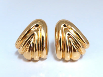 14kt Gold Textured Iconic Clip Earrings & Omega *v
