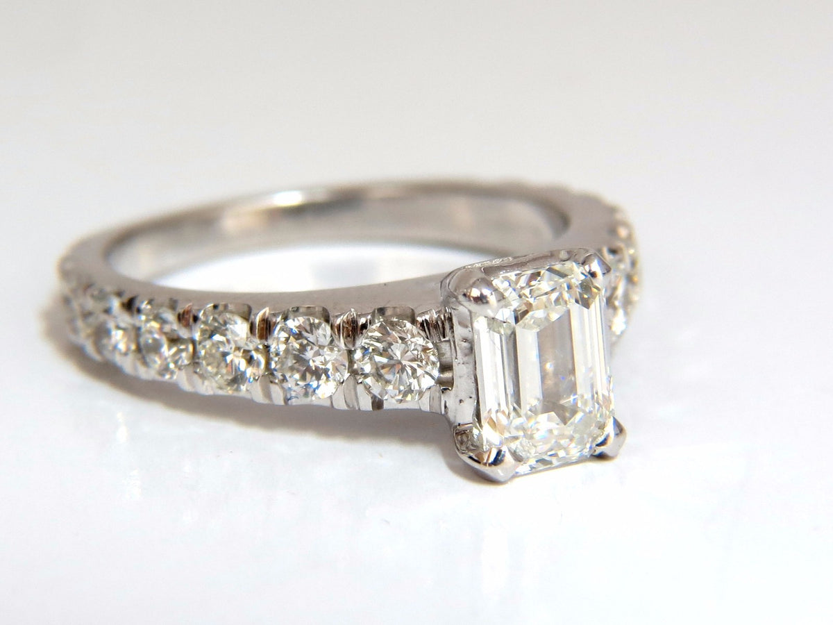 GIA Certified 1.08ct Emerald Cut  natural diamond ring 1.20ct. 18kt H/Vs1 *v