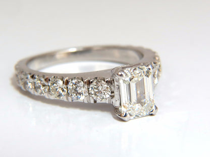 GIA Certified 1.08ct Emerald Cut  natural diamond ring 1.20ct. 18kt H/Vs1 *v