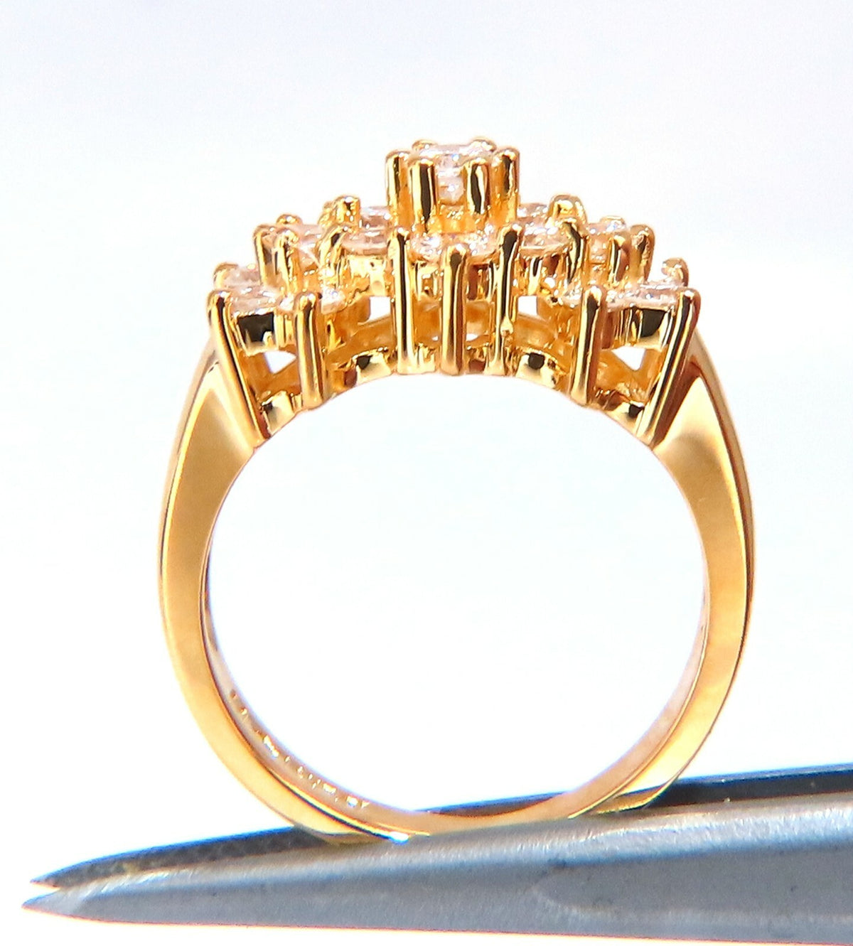 .80ct Natural Diamonds Cluster Ring 14kt gold *v