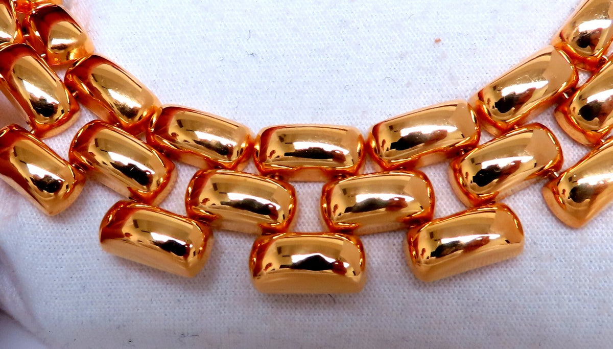 18.5mm Wide Classic Panther Link Necklace 14kt gold 74 grams *v