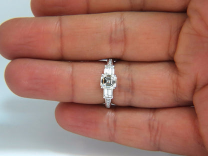 GIA Certified 1.62ct natural asscher diamond ring engagement classic 18kt *v