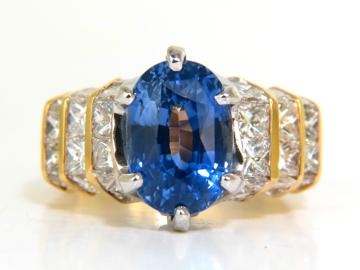 GIA 8.89CT NATURAL FINE SAPPHIRE DIAMOND RING CORNFLOWER CLASSIC 14KT *v