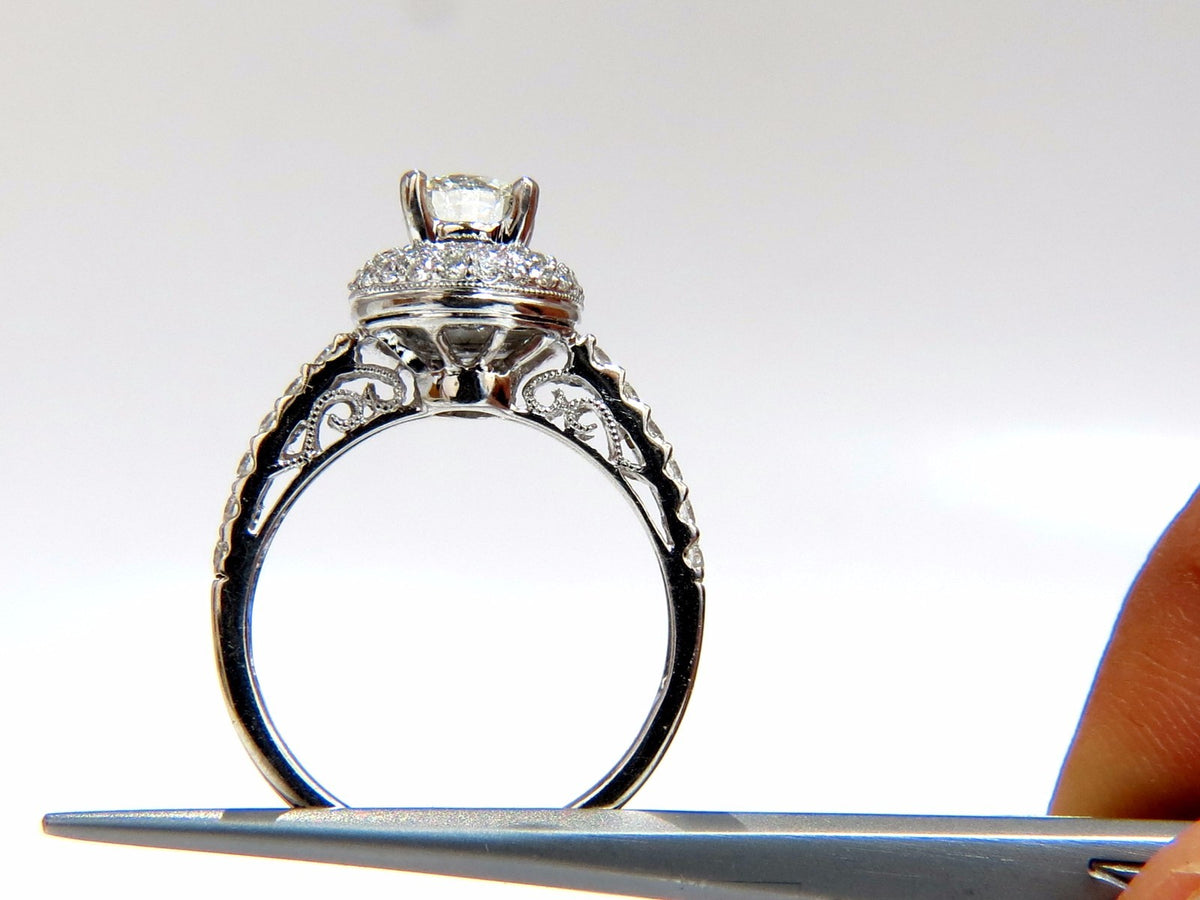 GIA Certified .70ct & 1.00ct round natural diamond ring & Matching band 18kt *v