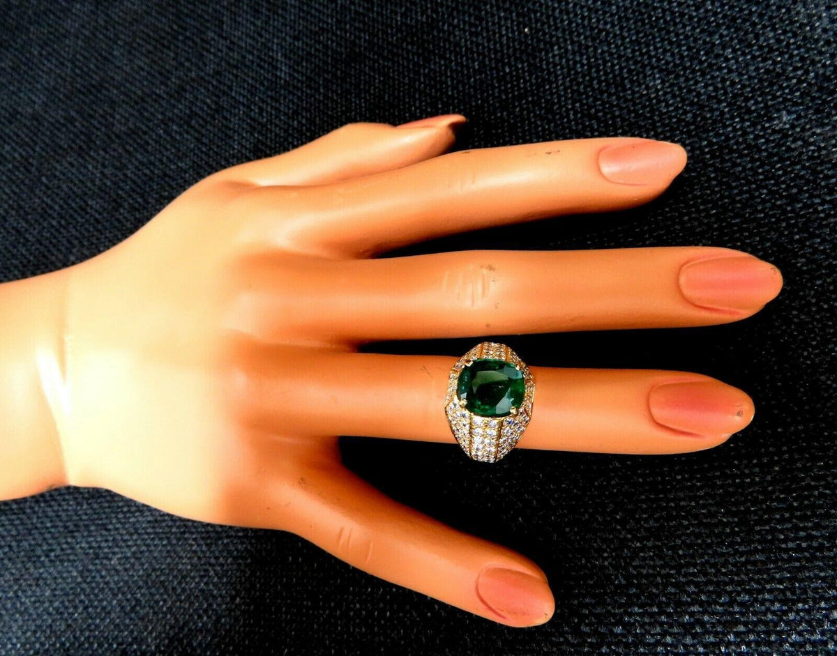 GIA Certified 4.30ct Natural Emerald Diamonds Ring 14kt 11512*v