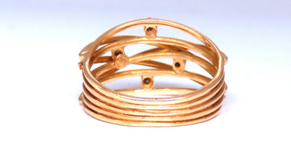.04ct Natural Diamond Satin Barbed Wire Form Ring 14kt gold 12420 *v