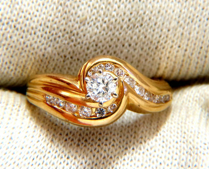 .24ct Natural Diamond Solitaire Ring + Band 14kt gold Set *v