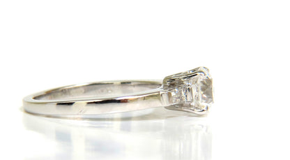GIA CERTIFIED 1.01CT EUROPEAN CUT NATURAL DIAMOND RING F/VS2 PLATINUM *v