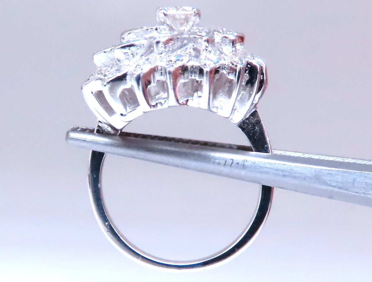 1.10ct natural diamonds cluster circular dome ring 14kt 12427 *v