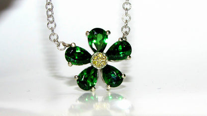4.60CT NATURAL TSAVORITE YELLOW DIAMOND PENDANT *v
