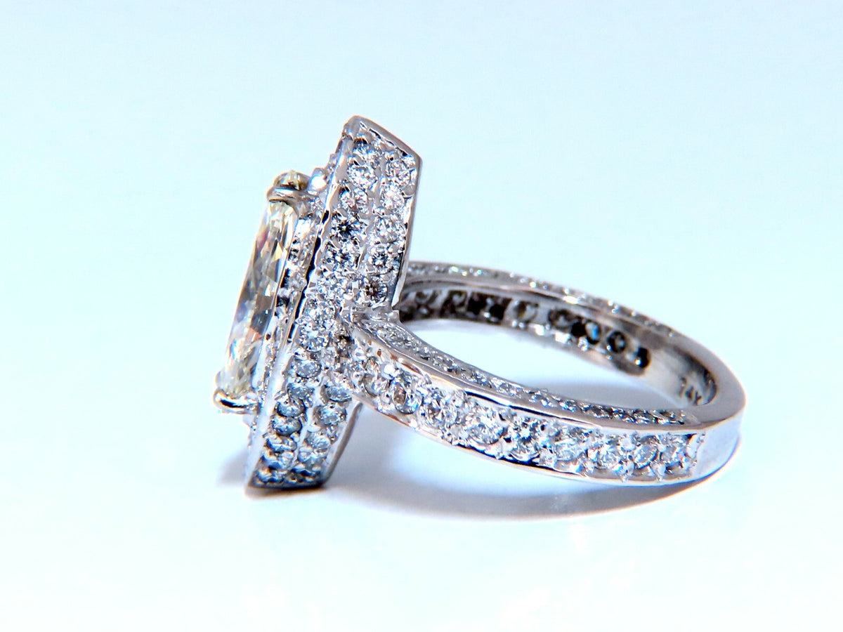 GIA Certified 2.03ct Natural Marquise Diamond Cluster Halo Ring 14kt *v