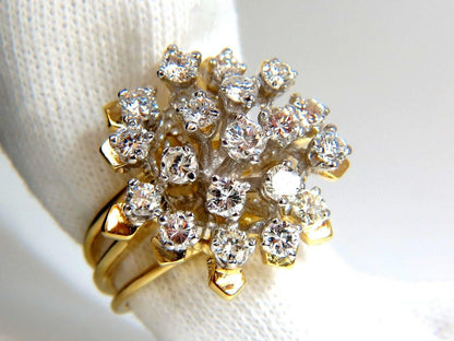 1.90CT NATURAL DIAMONDS FLOATING RAISED COCKTAIL RING 14KT GOLD 10031 *v