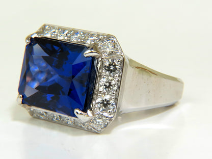 GIA CERTIFIED NATURAL 15.06CT 18KT GOLD NATURAL TANZANITE DIAMOND RING *v