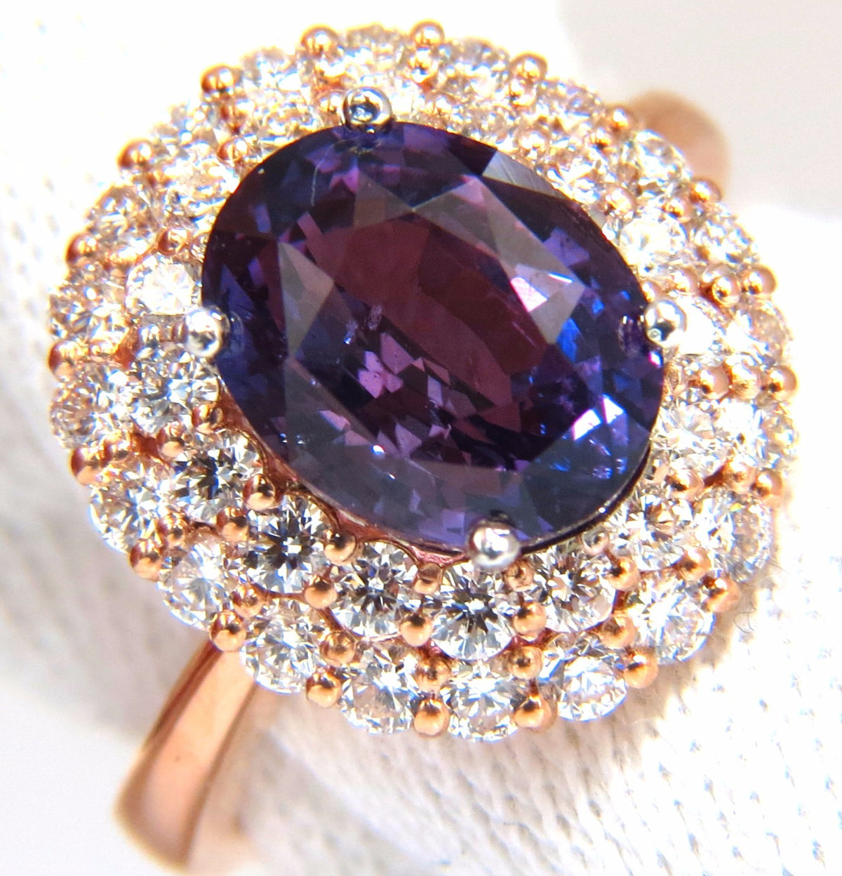 GIA Certified 6.41ct Natural Vivid purple sapphire diamonds ring *v