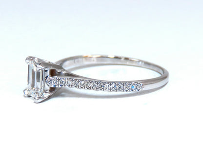 GIA Certified .54ct Natural Emerald Cut diamond ring 18kt gold *v