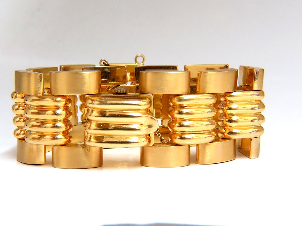 Estate LUVA 14kt gold watch ladies cuff bracelet *v