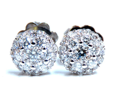 .70ct. natural round diamond cluster earrings 14 karat gold *v