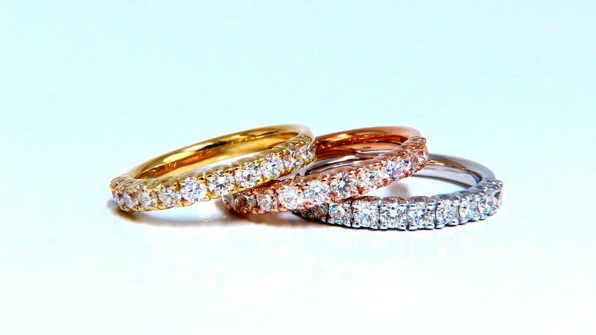 2.04ct Natural Diamonds Stacking Bands 14kt Gold Ref 12314 *v
