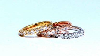 2.04ct Natural Diamonds Stacking Bands 14kt Gold Ref 12314 *v