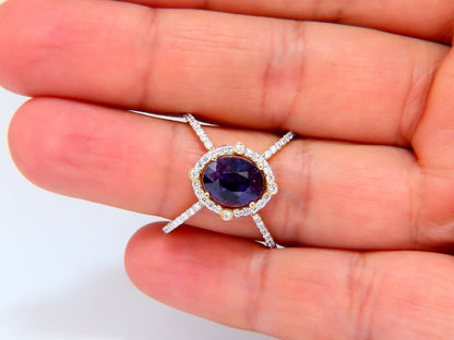 GIA Certified 3.96ct Natural Vivid purple sapphire diamonds ring *v