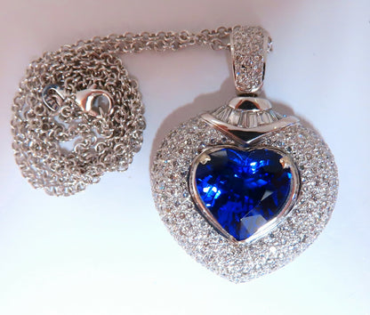 GIA Certified 8.50ct Natural Heart Tanzanite Diamond Necklace 14kt Gold Prime *v