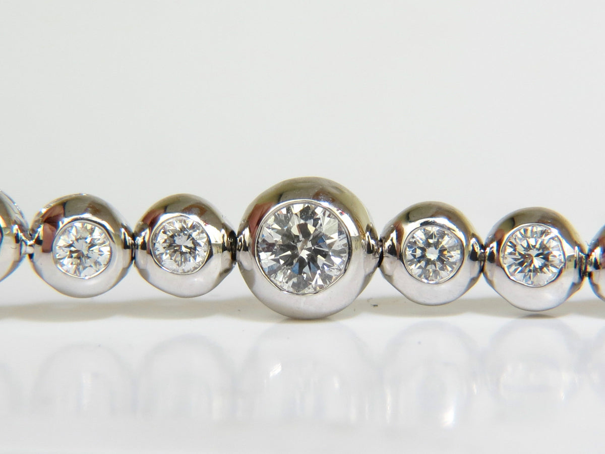 3.65CT NATURAL DIAMONDS TENNIS BRACELET 14KT FLUSH *v
