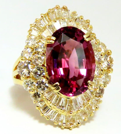 GIA Certified 8.12ct Natural No Heat Spinel 6.00ct Diamonds Ring 18Kt*v